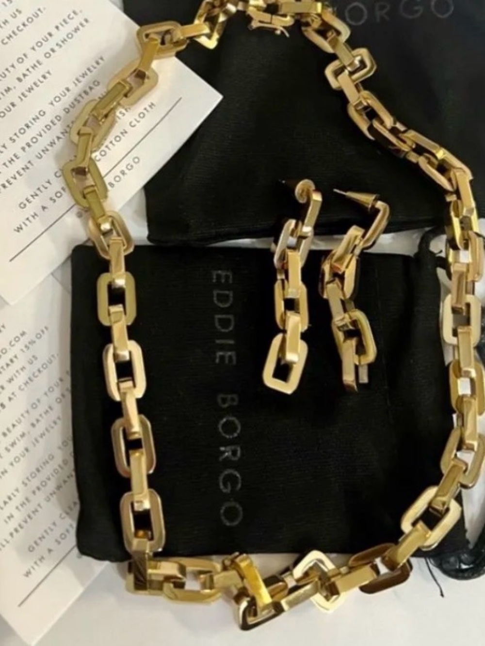 Eddie Borgo Gold Chain Necklace and Earring Set - STILL ON THE WEBSITE